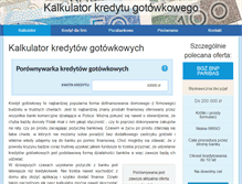 Tablet Screenshot of kalkulatorkredytugotowkowego.com
